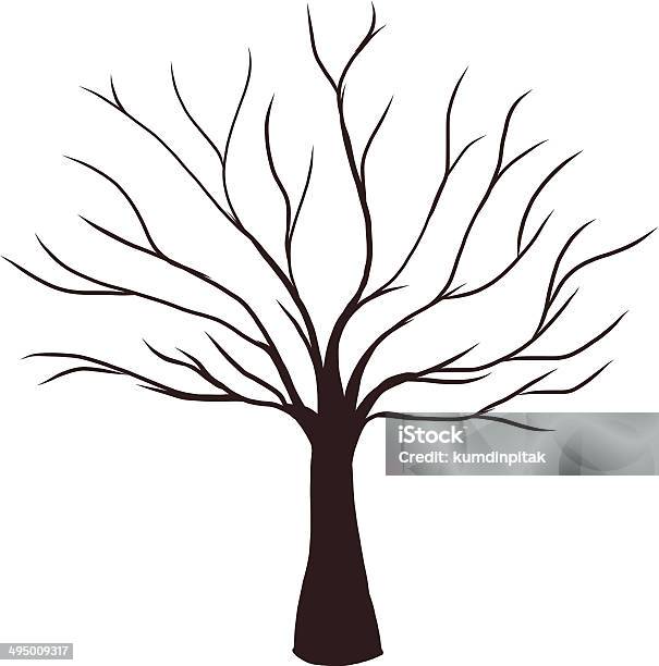 Dead Tree Without Leaves Stock Illustration - Download Image Now - Bare Tree, Tree, Illustration