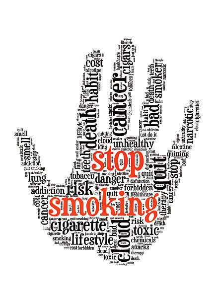 Smoking word cloud concept isolated stock photo