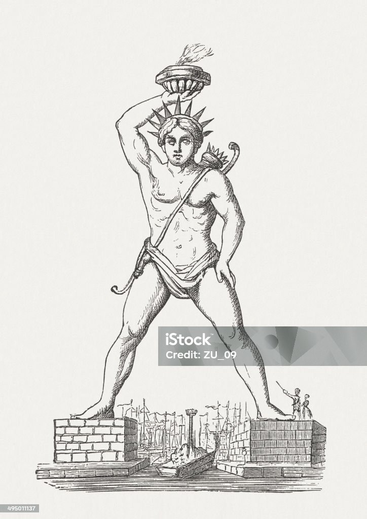 Colosso di Rodi - Illustrazione stock royalty-free di Rodi - Isole del Dodecaneso