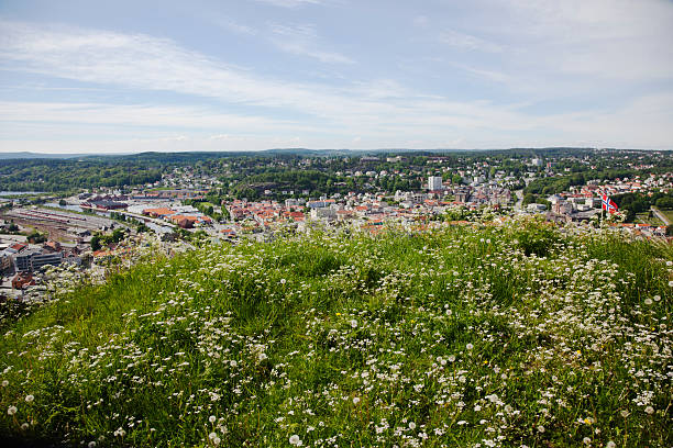 View of Halden from Fredriksten Fort. oslo View of Halden from Fredriksten Fort. halden norway photos stock pictures, royalty-free photos & images