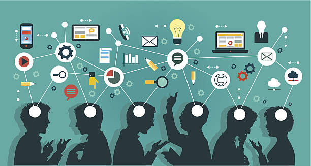 마인드맵 - brainstorming team learning business stock illustrations