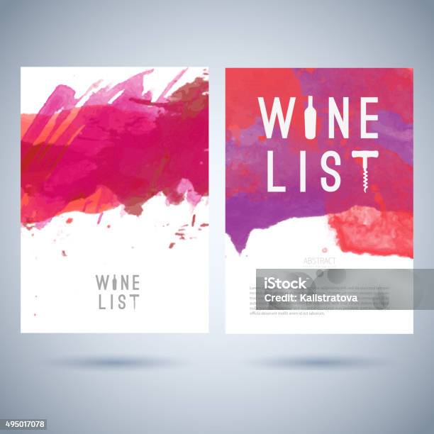 Vector Creative Wine List Cover Template Stock Illustration - Download Image Now - Wine, Backgrounds, Label