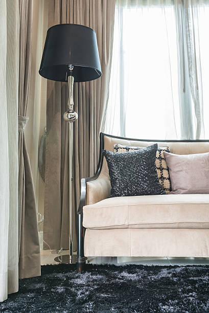 istock classic sofa style with pillows and black lamp 495017890