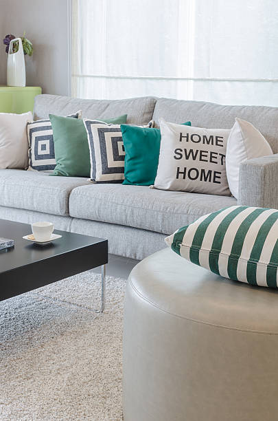 istock green and white pillows on round chair 495020714