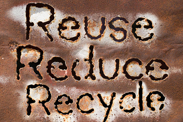 istock Reuse, Reduce, Recycle word on rust metal texture 495021020