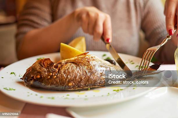 Preparing To Eat My Lunch Stock Photo - Download Image Now - Fish, Seafood, Eating