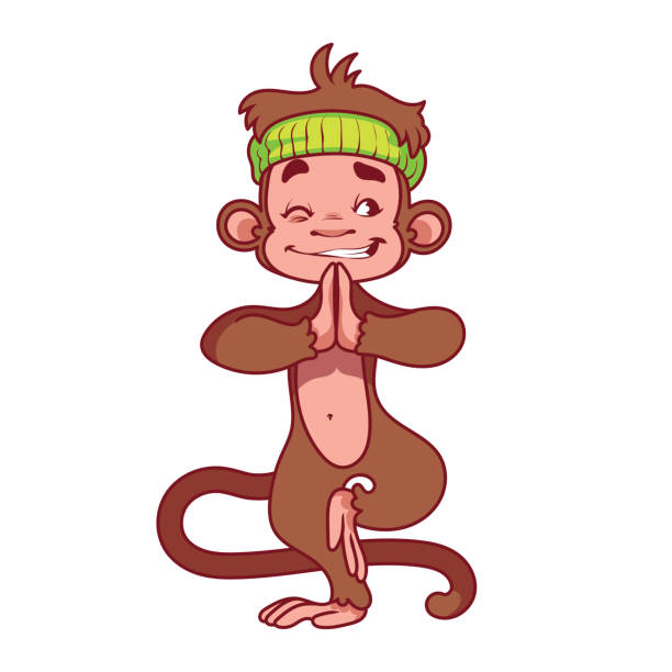 Yogi Monkey Stock Illustration - Download Image Now - Animal, Yoga, Animal  Wildlife - iStock