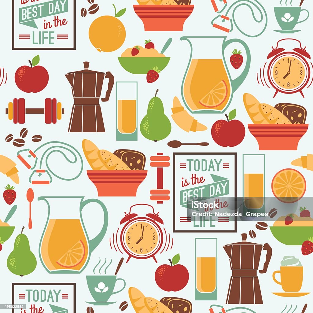 Vector modern flat design seamless pattern. Good morning. Vector modern flat design seamless pattern. Good morning. Design elements 2015 stock vector