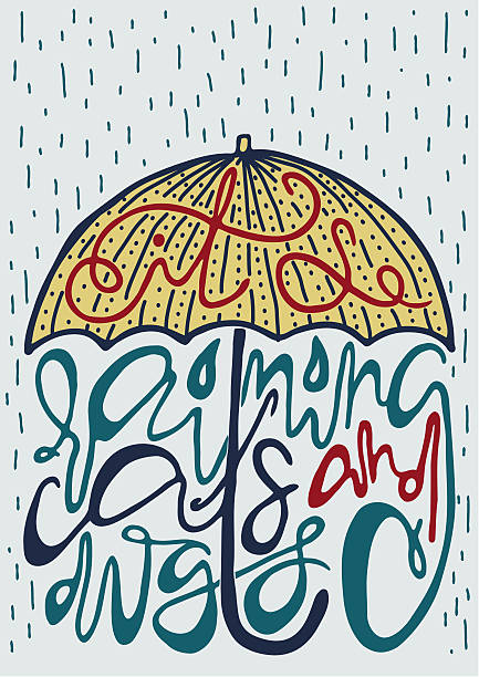 istock Poster with silhouette of umbrella and lettering 495023582