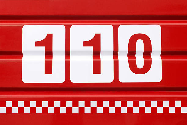 emergency telephone number emergency telephone number 110 for fire written on fire truck back side over 100 stock pictures, royalty-free photos & images