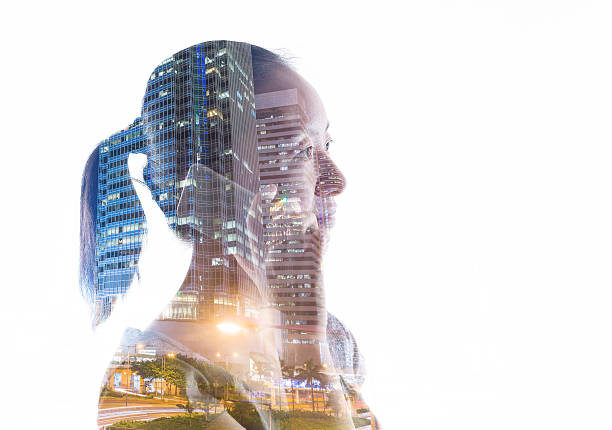 istock Double exposure of cityscape and smart phone 495034802