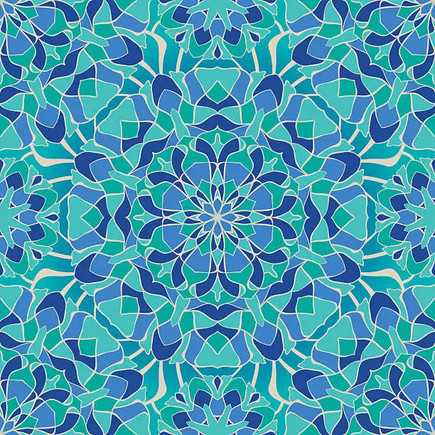 Vector illustration of Ornament in blue tones.