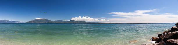 istock Panoramic view of lake Garda in Italy 495038678