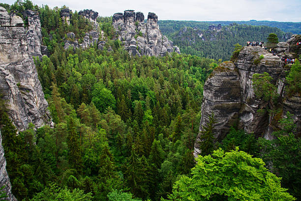 istock Tourists visiting mountain in Saxon Switzerland 495041704