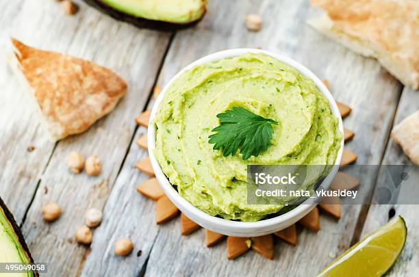 Avocado Hummus Stock Photo - Download Image Now - 2015, Appetizer, Arabia