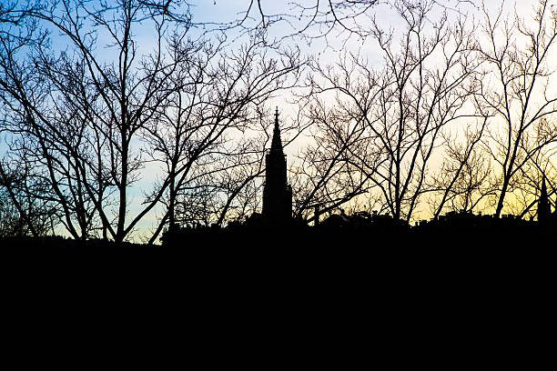 istock silhouette sunset at Bern, Switzerland 495049472