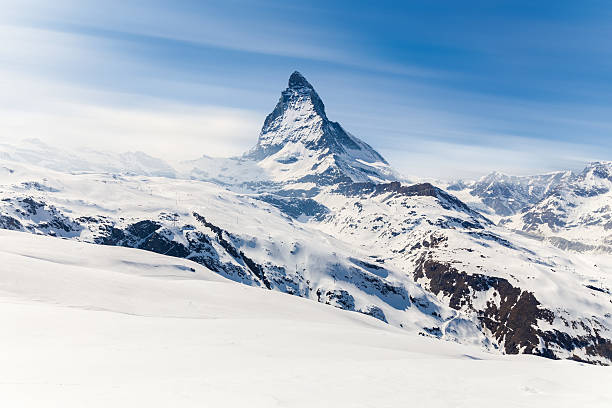 monte cervino - snow switzerland winter mountain foto e immagini stock