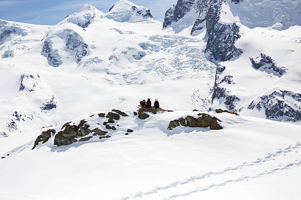 istock picnic group with background of snow mountain 495052944