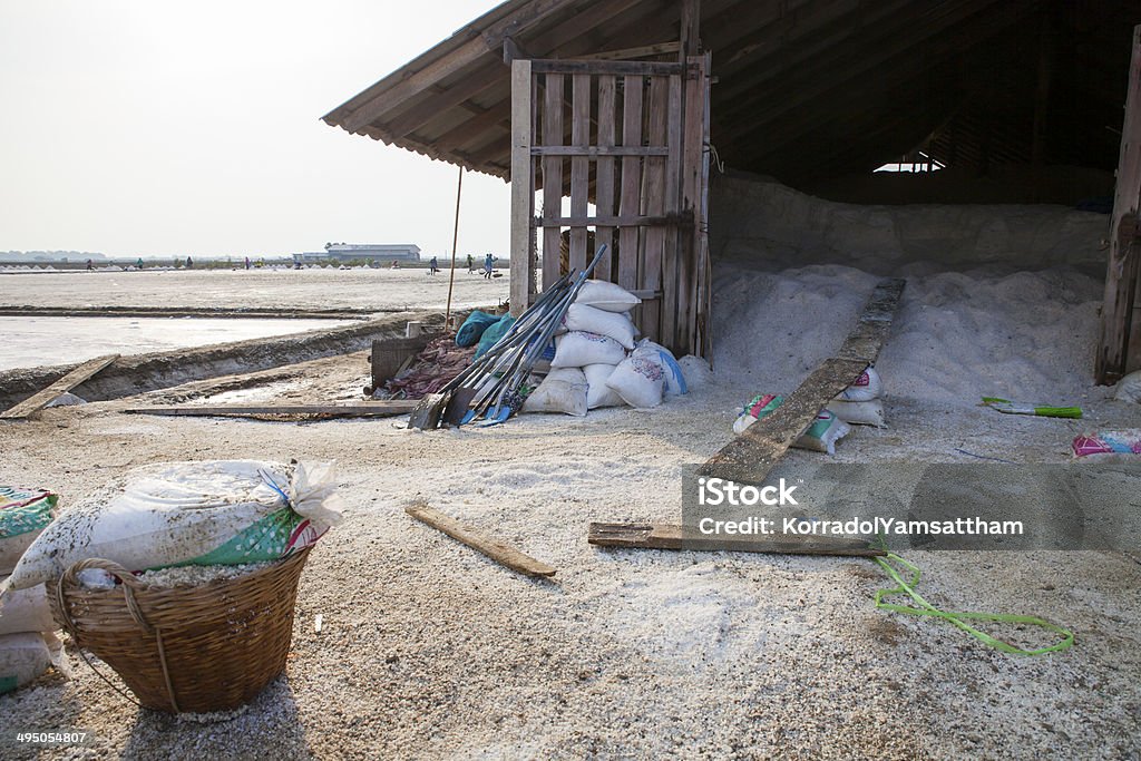 Salt des paniers et rassembler dans le champ - Photo de Industrie minière libre de droits