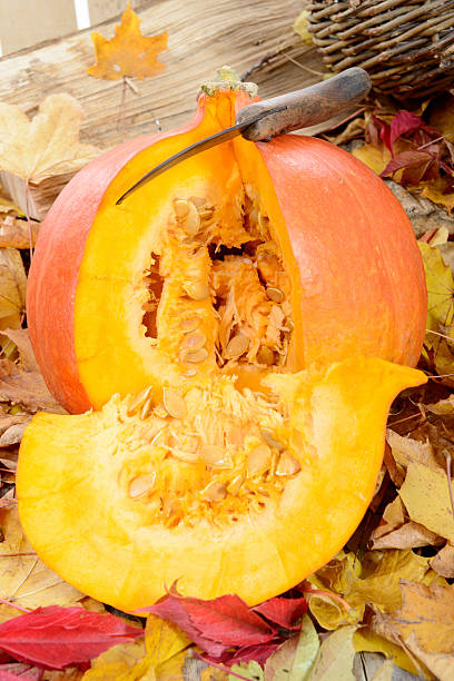 istock closeup of a slice  pumpkin to make soup or pie 495054824