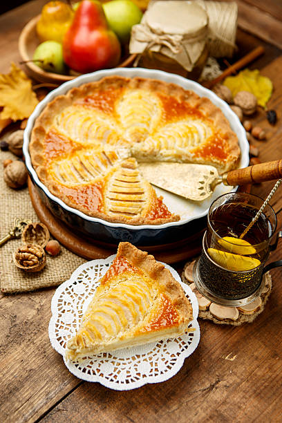 istock Beautiful fresh organic pear tart 495054978