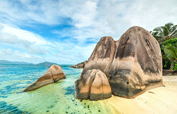 istock Anse Sous d'Argent beach with granite boulders 495055249