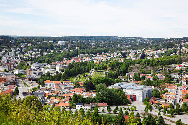 View of Halden from Fredriksten Fort. oslo View of Halden from Fredriksten Fort. halden norway photos stock pictures, royalty-free photos & images