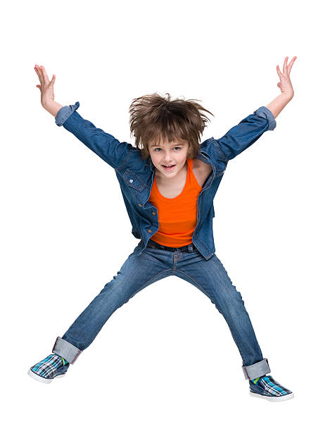 istock Fashion little boy jumps 495055546