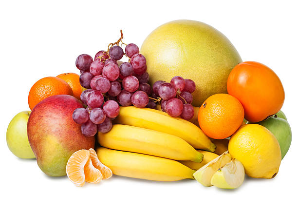 свежие фрукты, изолированные на белом фоне.  набор различных свежие фрукты. - orange tangerine gourmet isolated on white стоковые фото и изображения