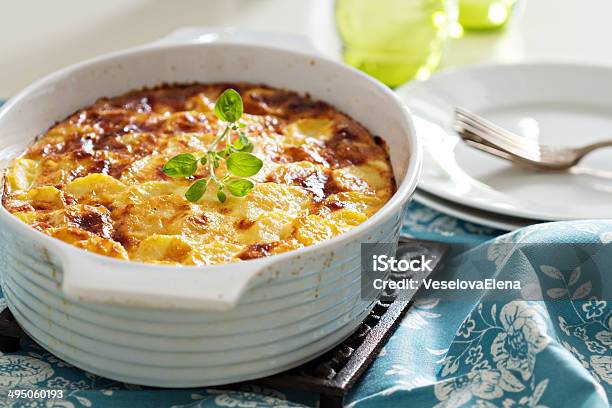 Potato And Pepper Breakfast Gratin Stock Photo - Download Image Now - Appetizer, Baked, Baking