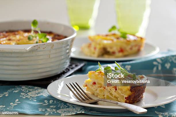 Potato And Pepper Breakfast Gratin Stock Photo - Download Image Now - Appetizer, Baked, Baking