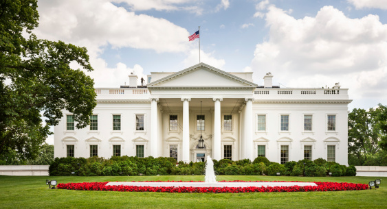 White House in Washington, D.C. USA is the official residence of the US presidents for over 200 years.