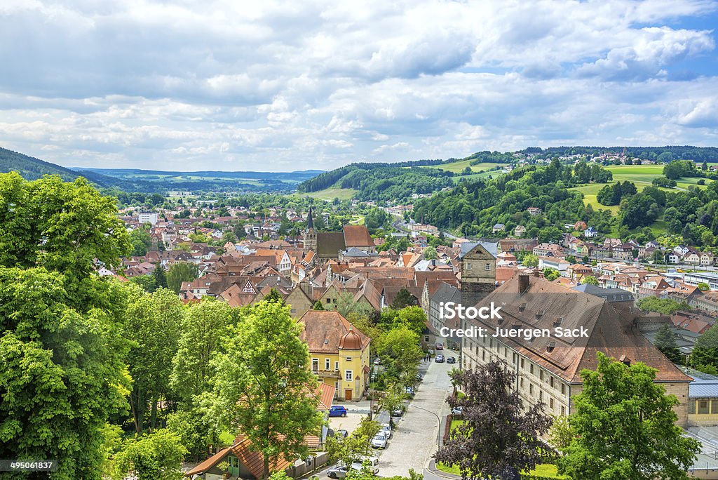 Kronach Elevated view over the historic town center and the surrounding rural landscape of Kronach, Upper Franconia, Bavaria. Upper Franconia Stock Photo