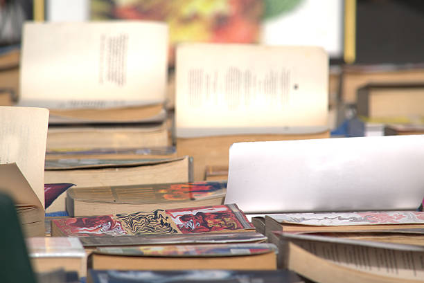 istock Books on a market stall in sun 495067802