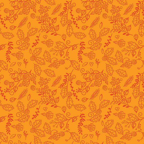 ilustrações, clipart, desenhos animados e ícones de outono outono de ação de graças ou flor com padrão de vetor de - falling autumn backgrounds retro revival