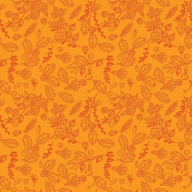 Vector illustration of Fall, Autumn or Thanksgiving Vector Flower Pattern