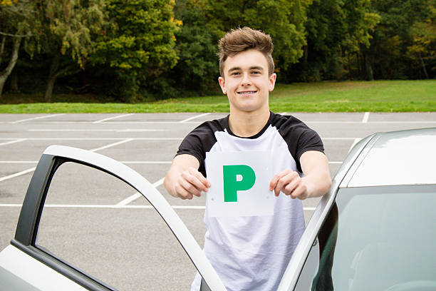 istock Male Teen Holding A Pass Plate 495071370