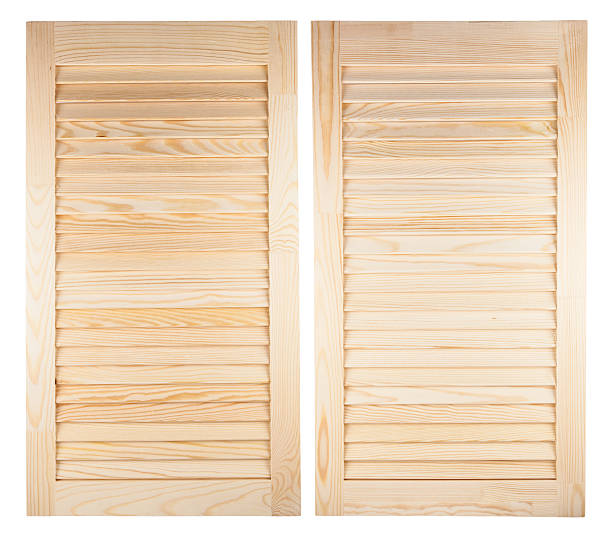 istock Two unpainted wooden shutters 495077910