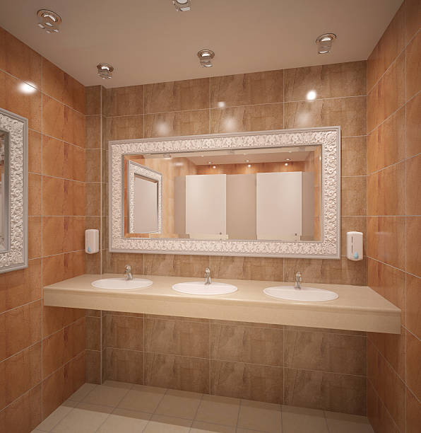 istock 3d rendering of a hall of WC 495078318