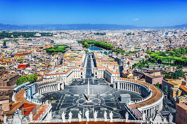 생페테르 스퀘어 - statue architecture st peters basilica vatican 뉴스 사진 이미지