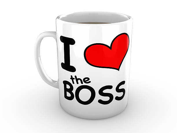 istock I love the Boss - Red Heart on White Mug 495079098
