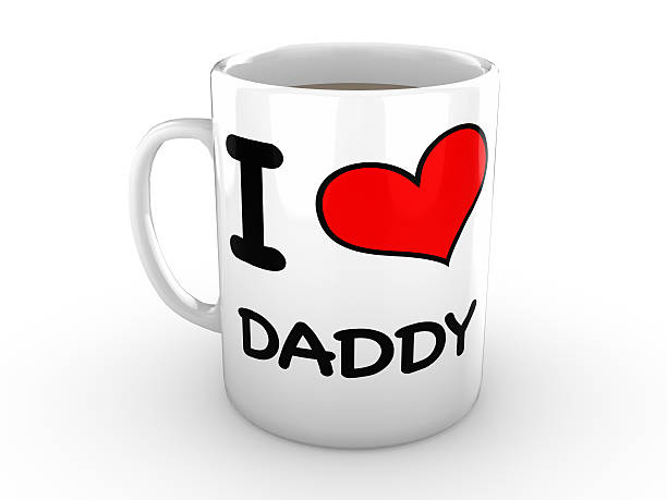 istock I love Daddy - Red Heart on a White Mug 495079788
