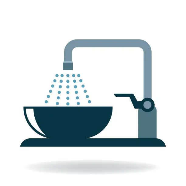 Vector illustration of wash bowl icon vector