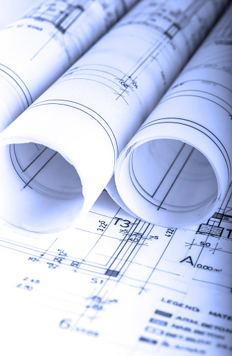 Architecture rolls architectural techical plans project architect blueprints