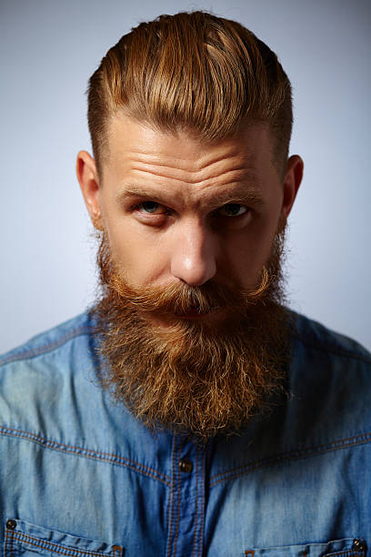 istock Portrait of brutal man with beard and mustache 495082664