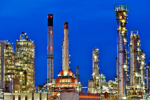 istock Petrochemical Plant Illuminated at Dusk 495092698
