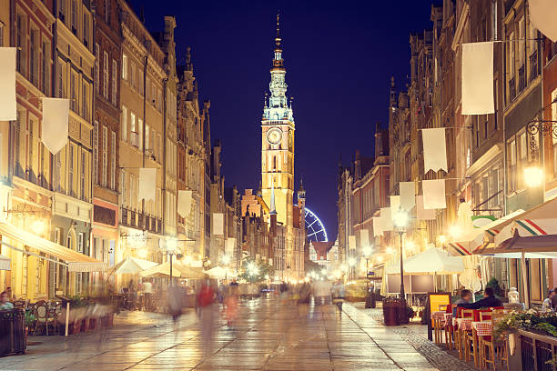 istock Gdansk Street with Town Hall at Night 495092706