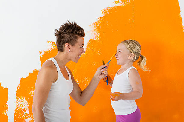 Happy Painters stock photo