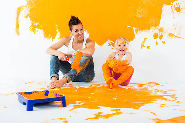Happy Painters stock photo