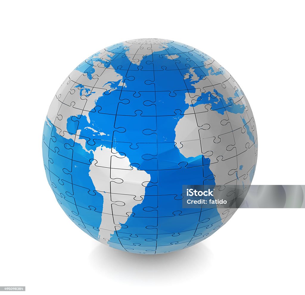 Globe Made Puzzle Globe - Navigational Equipment Stock Photo